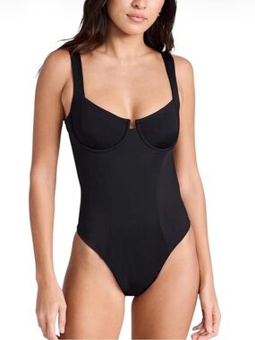 🌻NEW NWOT L*Space Kendal One Piece Swimsuit Black Underwire Swimwear Size XL